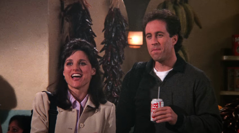 Jerry Seinfeld and Julia Louis-Dreyfus, stars of the iconic sitcom Seinfeld