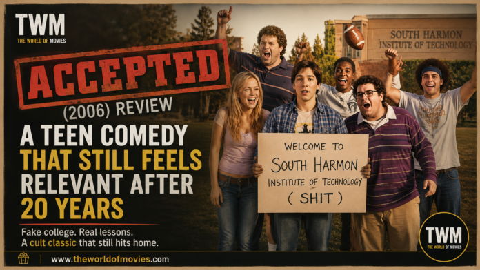 Accepted (2006) Movie Review by The World of Movies featuring Justin Long and the fake college story.
